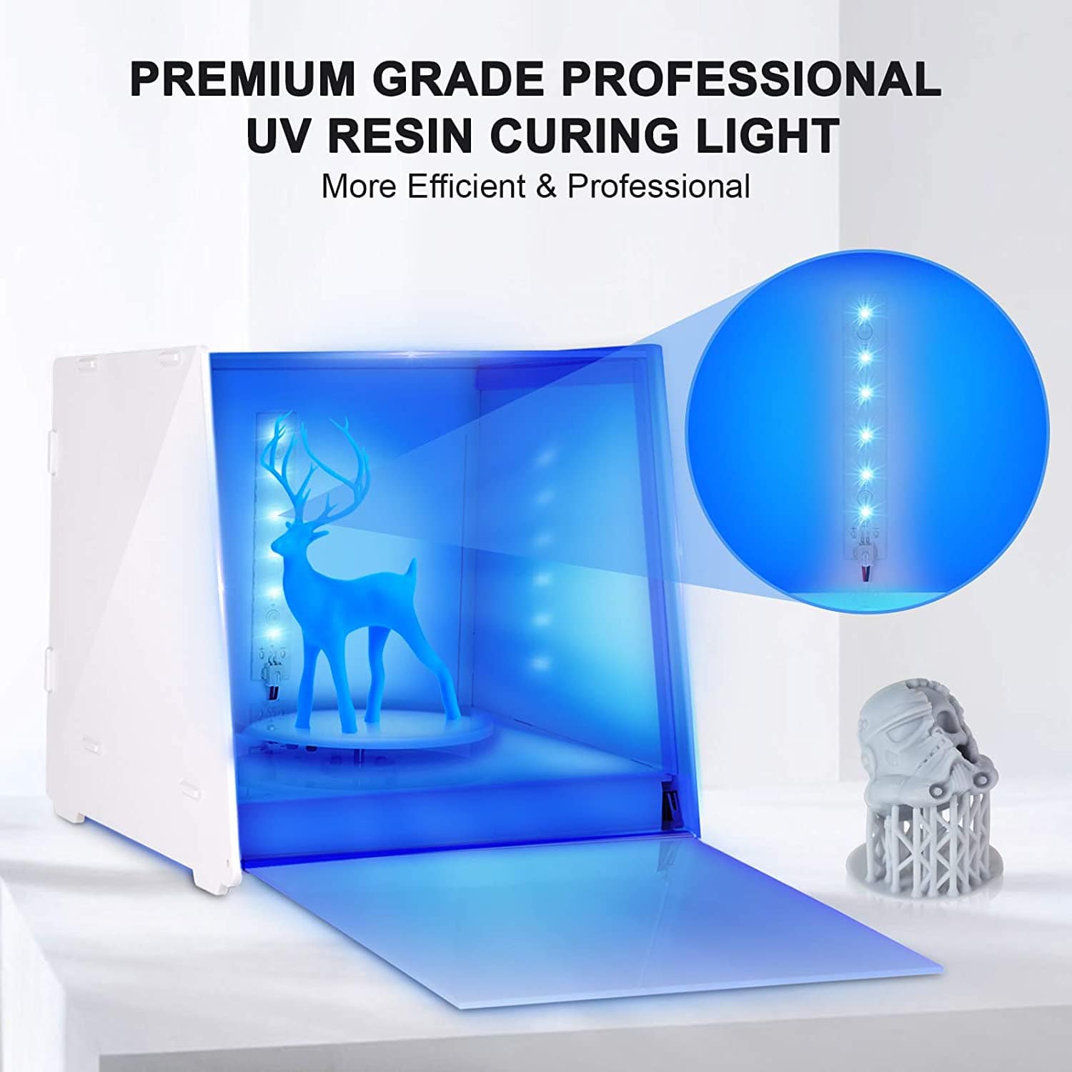 EU Plug 3D Printer UV Resin Curing Light 405nm IP65 UV Fast Curing Portable  Lamp